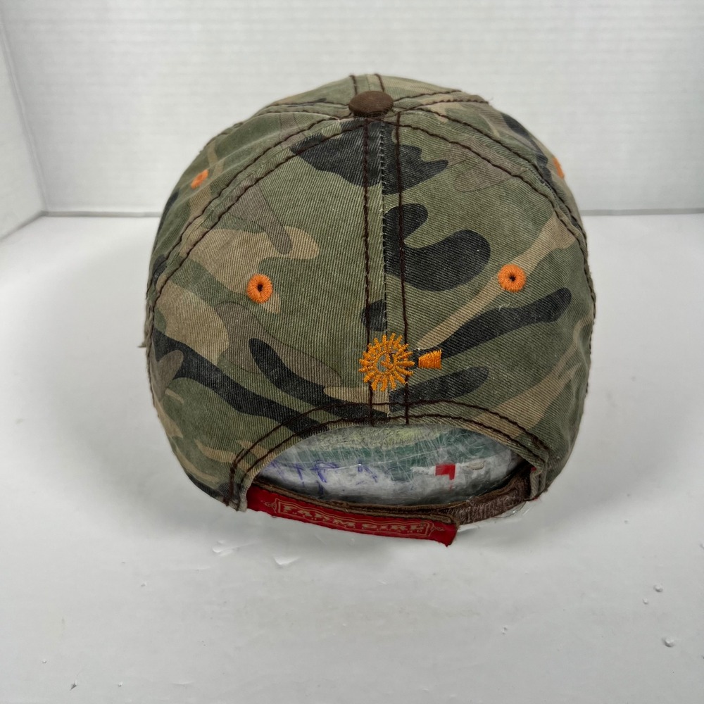 Farm Girl Camo Distressed Baseball Hat Horseshoe Patch Adjustable Cap